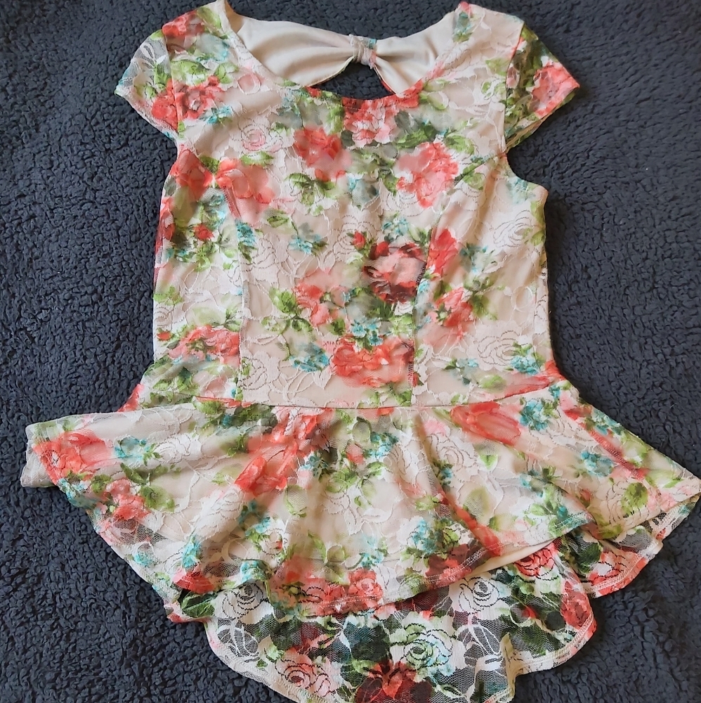 2/$20 Lace Peplum Hi-Low top